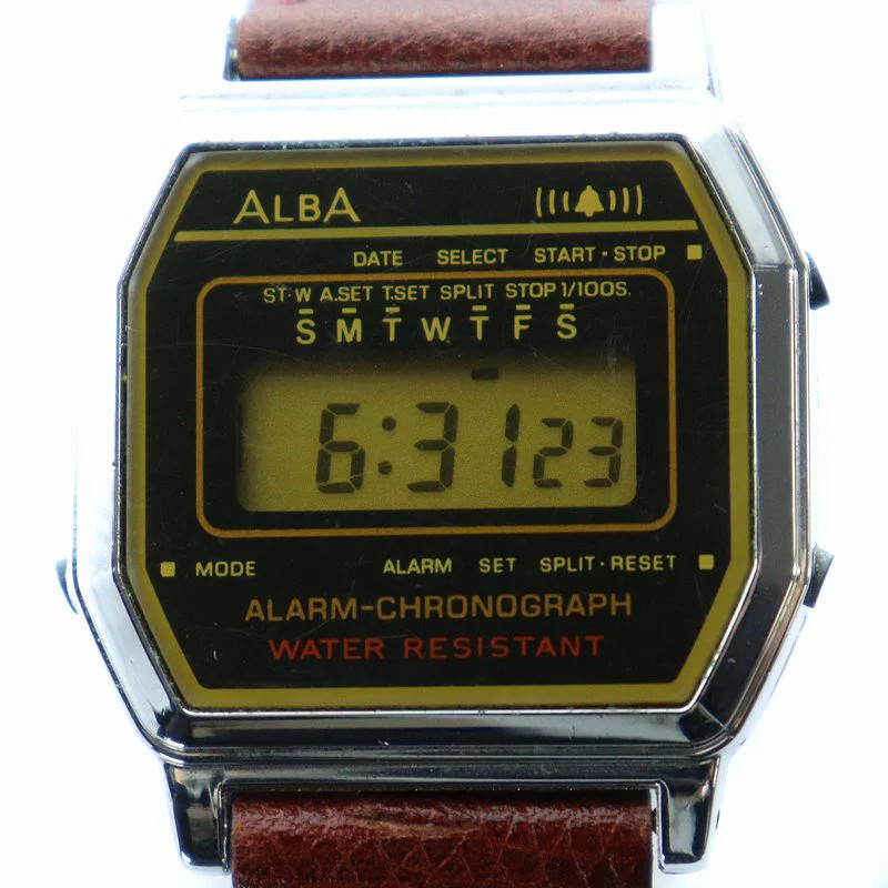 SEIKO Strap ALBA Used Leather Quartz watch Y799-4818 Octagon Ana-Digi - VintageWatches.PK SEIKO Strap ALBA Used Leather Quartz watch Y799-4818 Octagon Ana-Digi - vintagewatches.pk