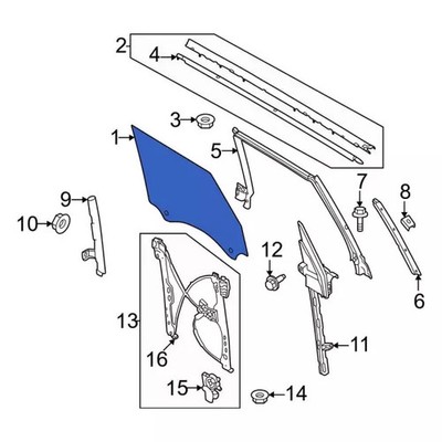 Genuine Ford Door Glass M2DZ-7825712-A