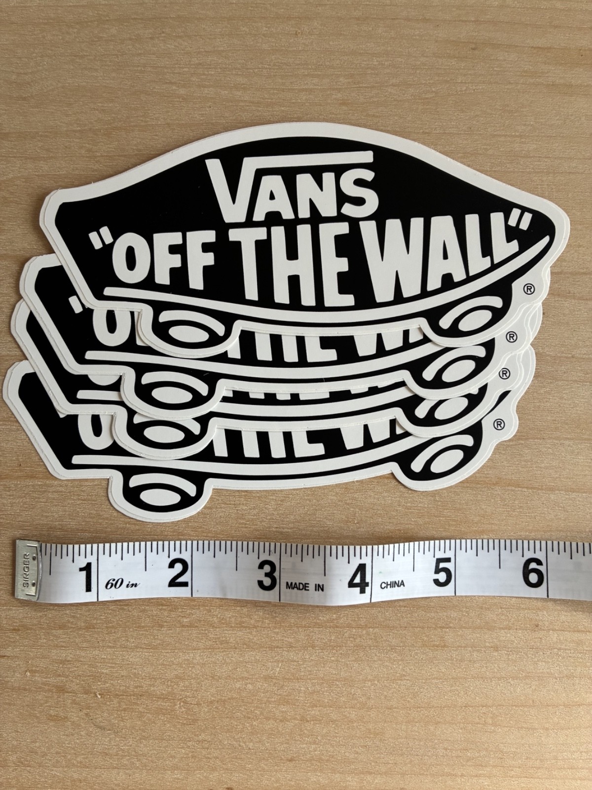 VANS Off The Wall 6x3 in Skateboard Sticker Black Classic 4 