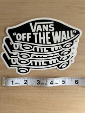 VANS Off The Wall 6x3 in Skateboard Sticker Black Classic 4 pack