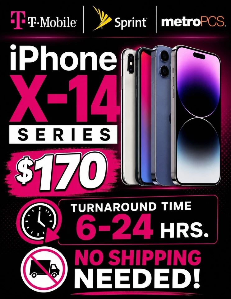 T-Mobile /Sprint/ Metro by T-Mobile iPhone Carrier Unlock Service X-14 Series - Image 1 of 1