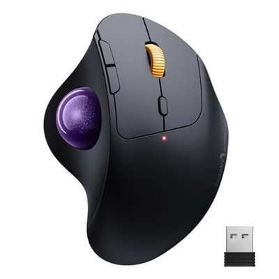 ProtoArc Trackball Mouse Compatible with both Bluetooth and 2.4GHz Connects 3