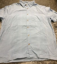 Men's Mantaray Short Sleeve Shirt Size Large Light Blue