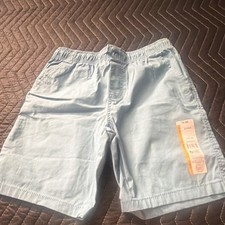 Wonder Nation Boys Light Blue Solid Elastic Waist Shorts Pockets Size L 10-12 