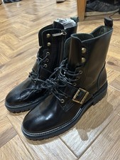 Image of Barbour Women’s Ouseburne Leather Lace Up Ankle Boots Black UK 7 EU 40 New