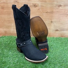 Womens Western Embroidere Square Toe Cowgirl Black Boots Bota Vaquera Dama 112