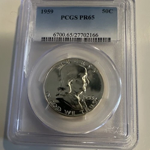 1959 Franklin Half Dollar PCGS PR65 Proof Silver Philadelphia