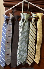 Little Boys Sized Clip On 15  Neck Ties Lot of 8 EUC