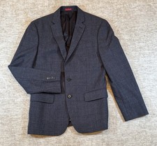 John Varvatos Men s Wool Dark Gray Plaid Jacket Size 38R Blazer Sport Coat