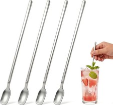 Iced Tea Spoons Long Handle, 11.4-Inch Extra Long Stirring Spoons for Tall