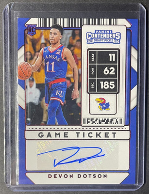 Devon Dotson Auto 2020-21 Panini Contenders Draft Picks #91 Rookie RC