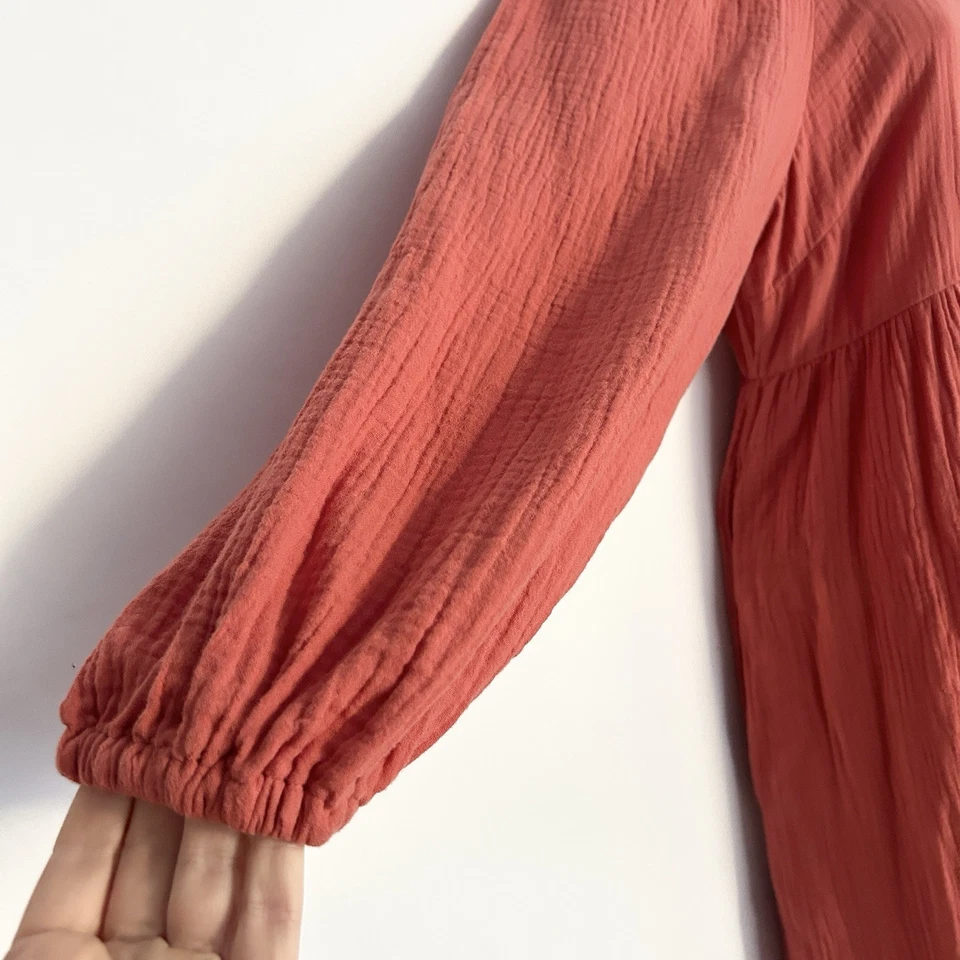 Universal Threads Praire Milkmaid Maxi 连衣裙小号农民波西米亚分层小屋 — 第 4/4 张图片