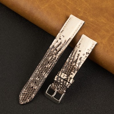 White Lizard Leather Watch Strap Men Classic Genuine Lizard Leather Watch Band