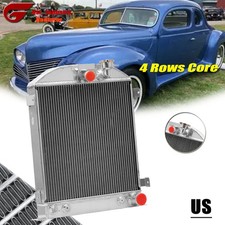 4 Rows Aluminum Radiator For 1939 1940 Ford-grill-shells Chevy Engine Usa Stock