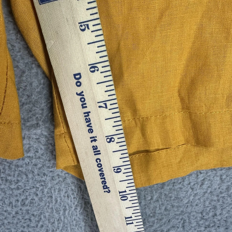 Tasso Elba Shorts Mens 36 Yellow Linen Flat Front Casual Summer Lightweight Men - Image 3 of 4