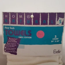 Home Naturals Flour Sack Towels 100% Cotton (3-Count) Size: 29"X28" : #M4