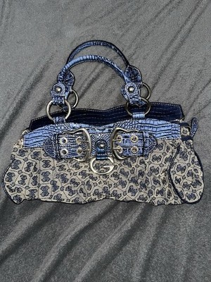 Seltene y2k GUESS Tasche Blau Grau   Y2K Monogram Handtasche Vintage
