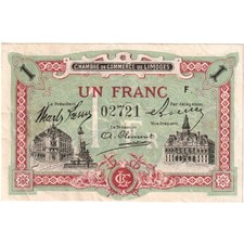 [#1234302] France, Limoges, 1 Francs, Chambre de Commerce, BB