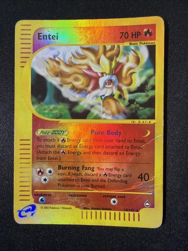 Pokemon  Entei e-Series Aquapolis 10/147 Reverse Holo Rare