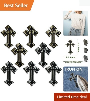 Cross Patches Iron On Cross Embroidery Applique Patch, DIY Decor Patches for ...