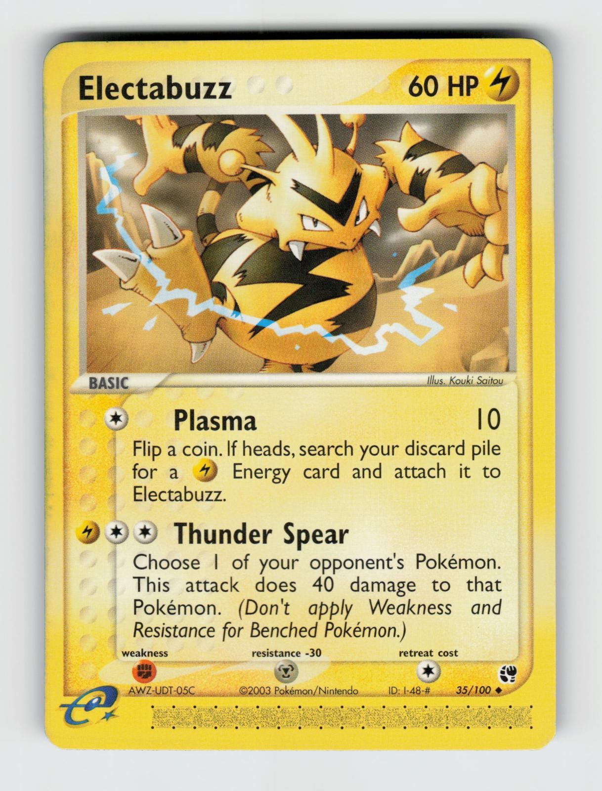 Electabuzz 35/100 Uncommon Sandstorm Pokemon 2003 Lightly Played