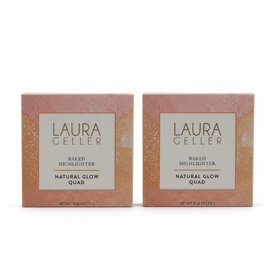 2 Pack Laura Geller Baked Highlighter Natural Glow Quad French Vanilla 0.26oz