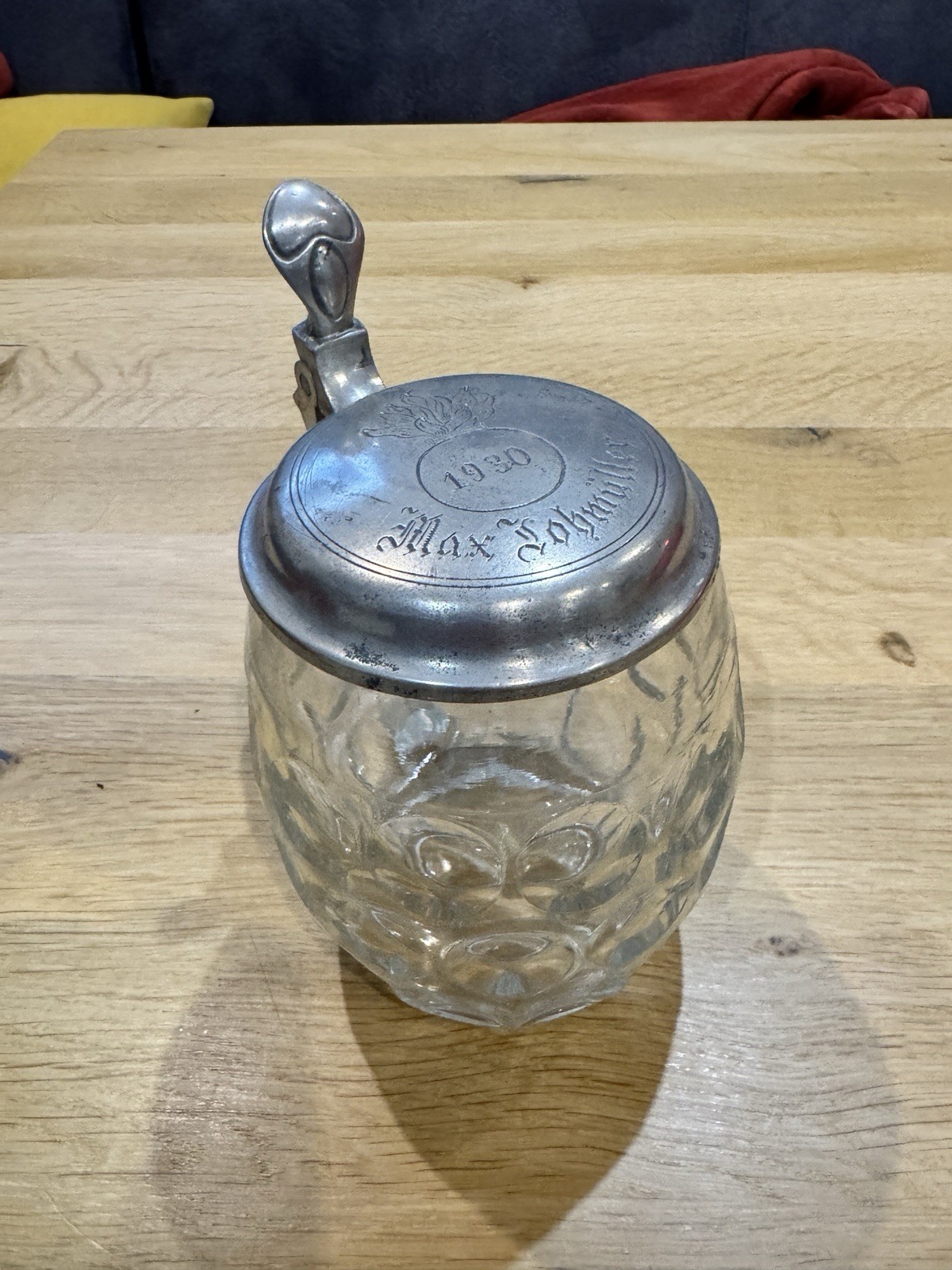 Bierkrug mit Zinndeckel 1930 Max Fohmüller Sammlerstück