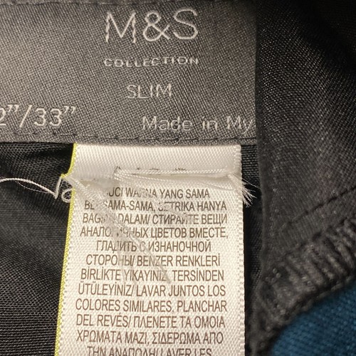M&S Collection Trousers 32x33 Men's Blue Pleated Dress Pants Suit BNWT New - Picture 7 of 13