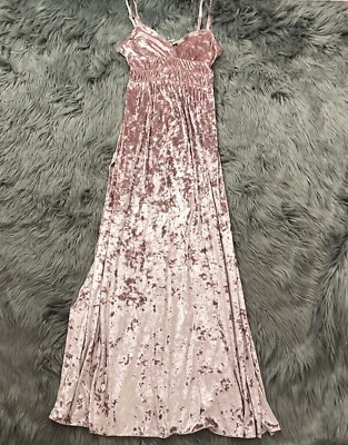 Show Me Your Mumu Aurora Rose Crushed Velvet Maxi Dress Womens sz S Pink |  eBay