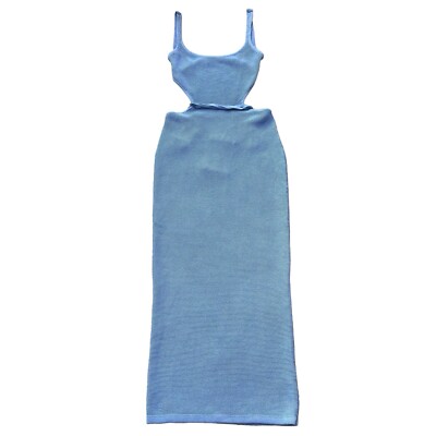 Sabo Skirt London Knit Dress in Azure Size 8 / Large Coastal Cutout Midi Bodycon