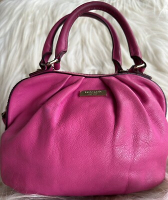 Kate Spade Five Points Kinsey Satchel Pebbled Fuchsia Leather Crossbody