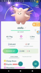 Pokemon Go Great League Pvp 1500cp Clefable 3rd Move Clefairy Evolution Ebay