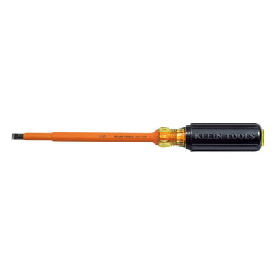 Klein Tools 602-7-INS Insulated 5/16'' Cabinet-Tip Round-Shank Screwdriver, 7''