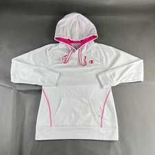 Champion Powertrain Jacket Small White Pink Women Double Dry Hooded Stain 93