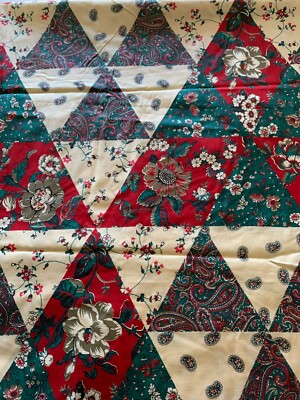 Concord Cheater Quilt Fabric 2 Yds x 45'' Kessler Red Green Paisley Flower