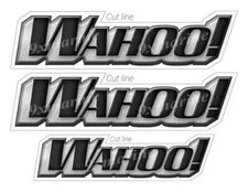 WAHOO Brushed Metal Vinyl Decal Boat Stickers 3 PC Set, 10"x2.5", 7"x2"