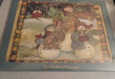 Lenox Set of 2 Hardboard Placemats WINTER FRIENDS New Never Used