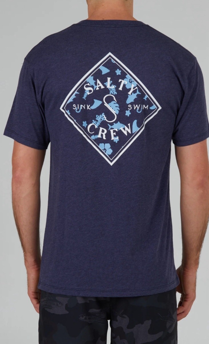 me Tシャツ Salty Crew Tippet Tropics Navy Heather Premium S/S Tee Men Large