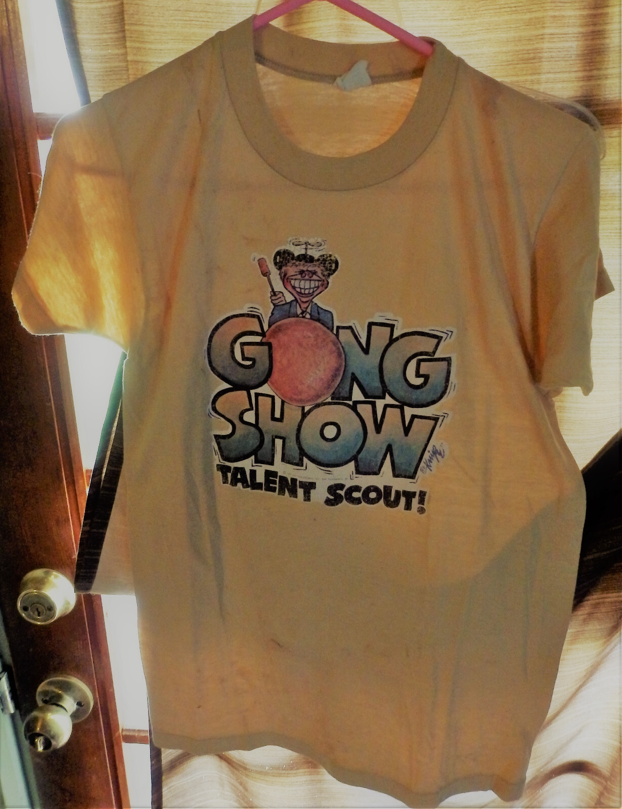 Rare Vintage Gong Show Talent Scout! Yellow TShirt S… Gem