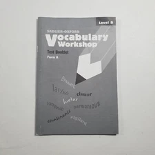 Vocabulary Workshop Test Booklets Level B Form A Paperback 2002 Homeschooling