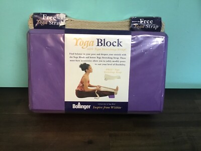 Bollinger Yoga Block & Stretching Strap. NEW