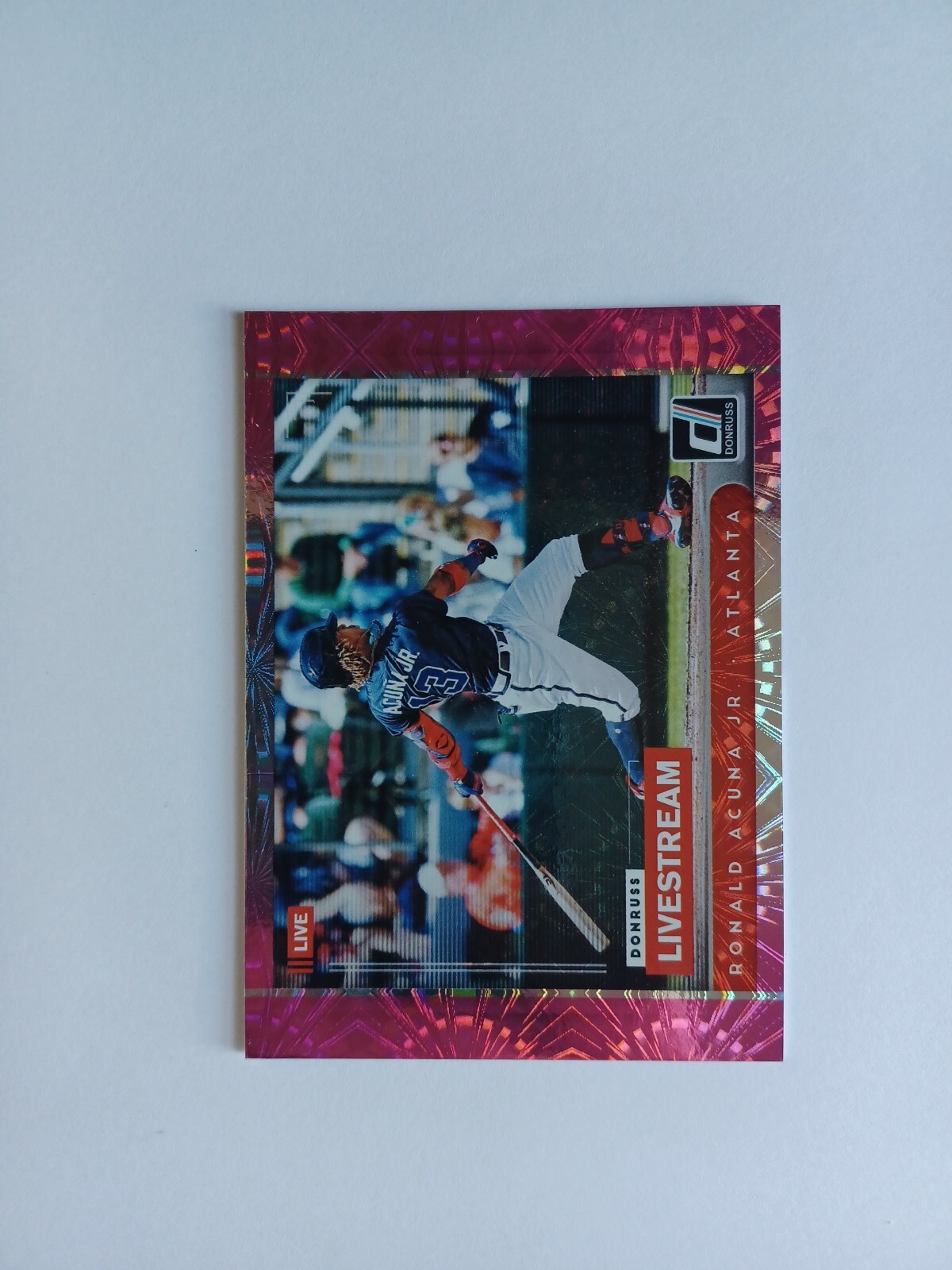 2021 Donruss Livestream Pink Fireworks #5, Ronald Acuna Jr.