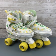 Roller Derby Youth Girls Size 12-2 Adjustable White Yellow Pineapple Quad Skates