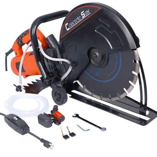 14" Electric Cut Off Saw Wet/Dry Concrete Saw Cutter Guide Roller w/ Blade - Picture 6 of 6