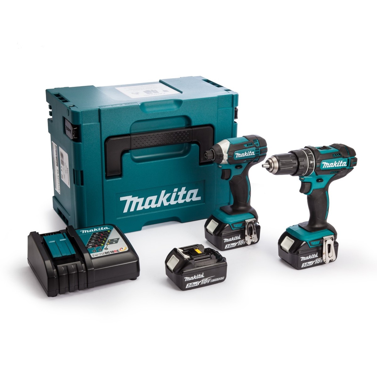 Makita 18 Volt Cordless Twin Pack 3 x 3Ah Batteries + 216