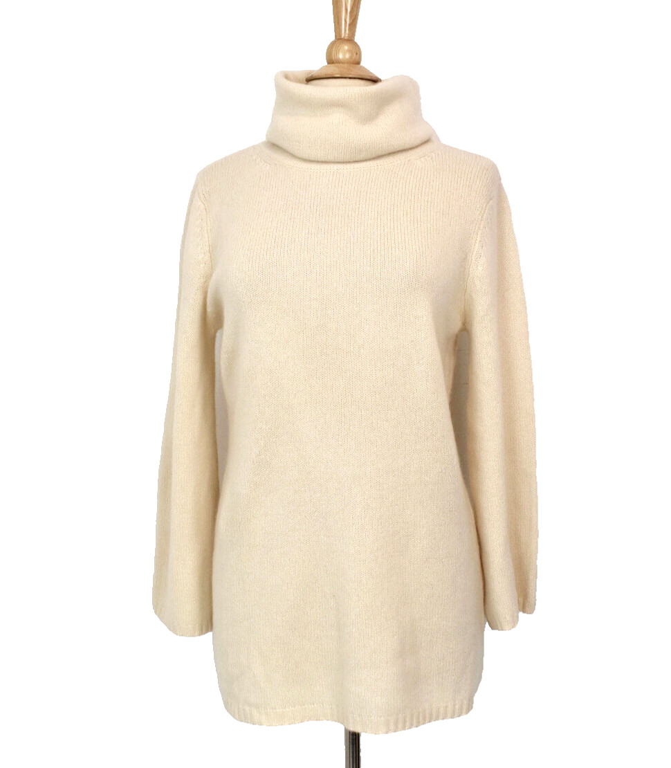 TALBOTS The Softest 100 Cashmere Ivory Tunic Sweater… Gem