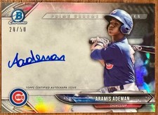 2018 Bowman Chrome Prime Chrome Signatures /50 Aramis Ademan #PCS-AA Auto Cubs