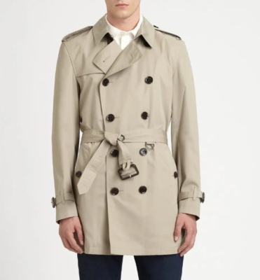 $1690 BURBERRY BRITTON STONE BEIGE COTTON DOUBLE BREAST TRENCH