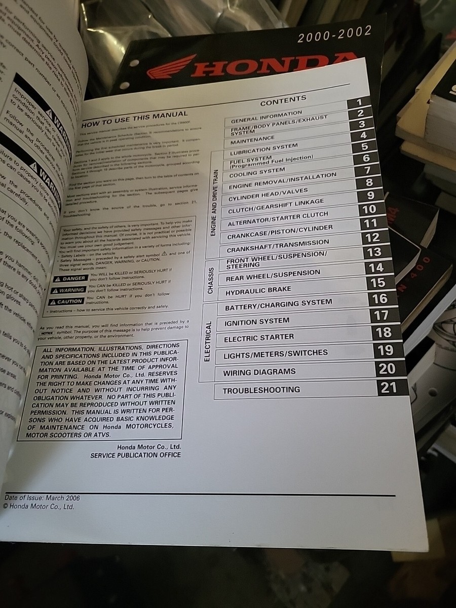 New HONDA 2002-2006 CB900F 919 HORNET SERVICE REPAIR MANUAL | eBay