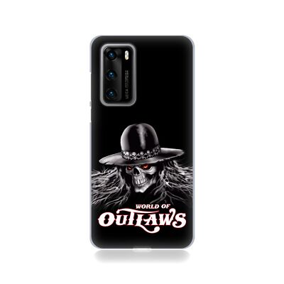 OFFICIAL WORLD OF OUTLAWS SKULL ROCK GRAPHICS SOFT GEL CASE FOR HUAWEI PHONES 4